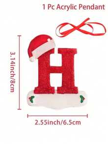 1pc Christmas Tree Decoration Letter Pendant 26 Letters Acrylic Pendant Xmas New Year Decor Ornament Home Holiday,Christmas Tree Ornaments For Ornament Personalized,Christmas - A - View 26