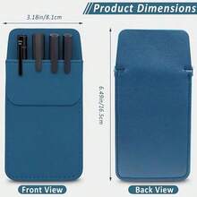 1 X PU Leather Pocket Protector – Pen Holder/Organizer For Shirts, Lab Coats, And Trousers - Random Color and Style - View 5