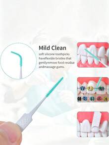 150/100/40/1pc Mini Floss Pick – Floss Pick, Soft Silicone Interdental Brush, Disposable Flosser, Helps Remove Food Particles And Maintain Oral Hygiene; Compact Storage Case Makes It An Essential For Travel And Daily Use - Multicolor - View 3