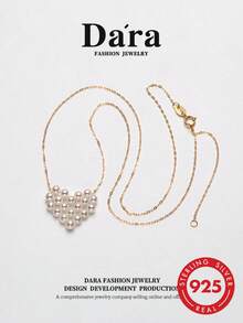 DARA Liontin Mutiara Air Tawar Perak S925, Mutiara Putih 3-4mm, Cocok untuk Hadiah Kencan Hari Valentine - Putih - View 8