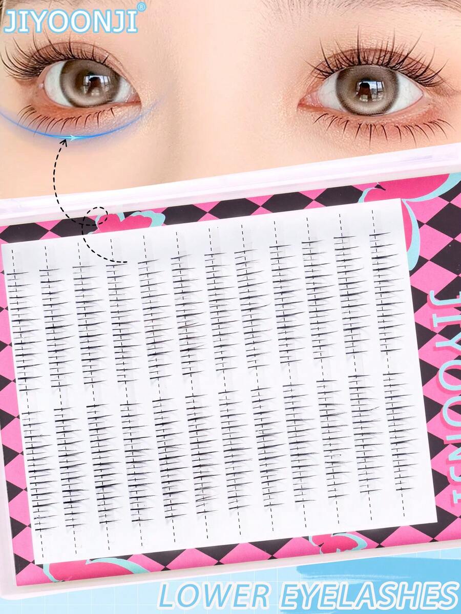 120pcs Segmented Natural Lower Eyelashes, Cartoon Style Lower Eyelashes ...