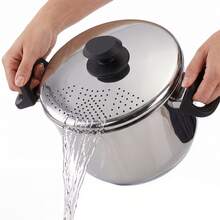 Geezy Stainless Steel Pasta Pot With Locking Strainer Lid - 4.5L Induction Cooking Pan For All Hobs, Gas, Electric - Dishwasher Proof Large Kitchen Saucepan & Drainer For Spaghetti, Vegetables, Rice - View 12