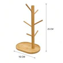 25x16cm Light Brown Bamboo Tree Mug Holder Stand, Desktop Cup Rack Organizer - B - View 5