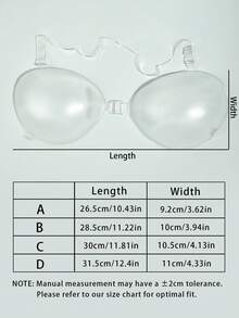 1pc Transparent Silicone Bra, Transparent Front Closure Invisible Bra, Women's V-Neck Deep V Dress Invisible Bra, With Flower Shaped Stickers, Detachable And Adjustable Transparent Shoulder Straps, Suitable For Backless And Shoulder-To-Shoulder Wear - Thick style - View 6