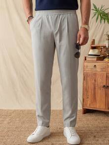 glestore Men's Vintage "Old Money" Style Loose Fit Pants: Minimalist & Fashionable, Suitable For All Seasons, Perfect For Daily Wear - Flint Stone - View 1