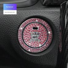 Car One-Touch Start Button Decorative Ring Switch Button Protective Cover Interior Button Sticker Crystal Rhinestone - Car Interior Stickers - View 7