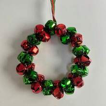 Christmas Tree Bell Hanging Ornament, Iron Bell Wreath Hanging Decor, Christmas Window Display Scene Decoration Prop, Holiday Home Party Decorative Pendant - Multicolor - View 6