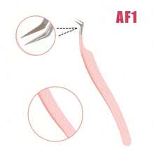 1pc Pink Stainless Steel Eyelash Extension Tweezers, Ultra-Hard Fiber Tip High Precision Anti-Static Tweezers - Pink - View 6