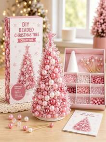 1pc Dreamy Beaded Christmas Tree Set, Handmade Holiday Craft, Creative Christmas Handicraft, Beaded Desktop Decoration, Holiday Project And Creative Handmade Christmas Gift Inspiration - A - View 5