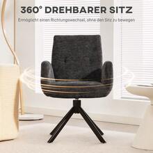 Vadderad fåtölj, fåtölj, modern design, snurrfåtölj, upp till 120 kg, svart - Svart - Visa 7