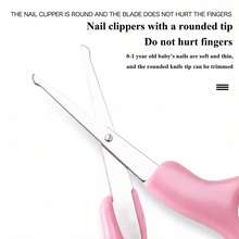 6pcs Pink Newborn Nail And Hair Daily Care Set Including Beauty Brush Comb Nail Set For Home Use - Pink - View 4