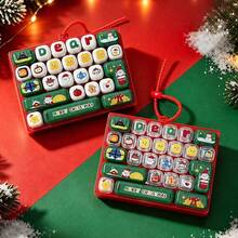 26-Key Christmas Element Happy New Year Gift, 26-Keycap Keychain Christmas Keyboard, Keychain, Stress Relief Keychain, Clicker, Button Bag, Christmas Charm, Mini Keyboard Fidget Christmas Sensory Stress Relief Backpack Pendant - Multicolor - View 4