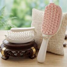 1pc Folding Wavy Comb, Automatic Cleaning, High Crown Volumizing Long Hair Brush, Massage Portable Styling Comb - Multicolor - View 10