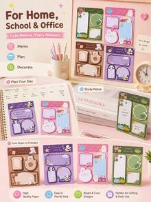 Cute Animal Theme Sticky Note Set - Animal Shaped Bookmarks And Self-Adhesive Memo Pads - Compact And Adorable Self-Adhesive Sticky Notes, Suitable For Office And School, Ideal Stationery Supplies. - One-size - View 7