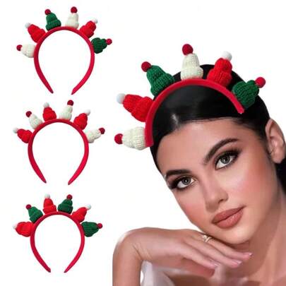1pc Mini Atmosphere Christmas Hat Headband, Small Christmas Hat Hair Accessory, Suitable For Party, Makeup, Costume Party Props