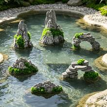 6pcs Mini Rock Garden Models, Suitable For Yard Landscape Decoration, Adding Mini Garden Scene, Suitable For Model House Decoration, Creative Desktop Ornament, Applicable For Fish Tank And Aquarium - 6-piece Artificial Rock Model Set - View 5