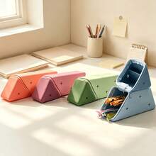 1pc 3D Triangle Pencil Case, Large Capacity Highly Attractive Pencil Case, Suitable For Stationery Storage, Pen Storage, Cosmetic Storage, Desktop Storage, School, Office, Home, Student Gift, Daily Gift - Multiple Styles - View 6