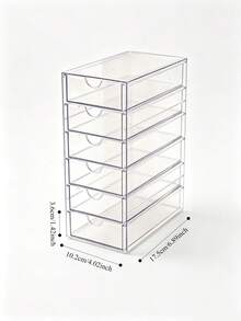 1pc Multi-Layer Plastic Drawer Storage Box, 4-Layer Transparent Hair Accessory Organizer, Stackable Bathroom Storage Container, Suitable For Nursery - Multicolor - View 3