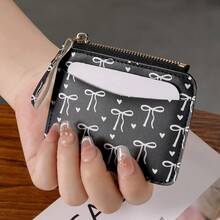 Bow Card Holder, Ultra-Thin Student Small Card Wallet For Women, Card Sleeve Anti-Demagnetization Zipper Coin Purse - Multicolor - View 7