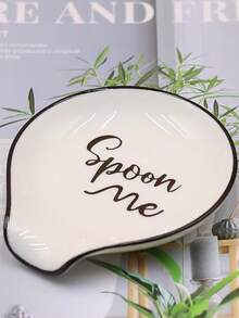 Ceramic Spoon Rest Restaurant Soup Spoon Holder Kitchen Storage Spoon Tray Creative Shaped Spoon Pad - White - View 1