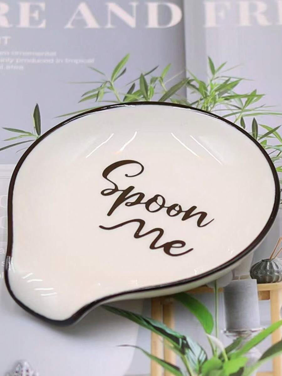 Ceramic Spoon Rest Restaurant Soup Spoon Holder Kitchen Storage Spoon Tray Creative Shaped Spoon Pad - White - View 1