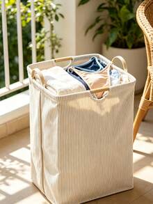 Bohemian Style Oversized Laundry Basket With Handles - Freestanding, Foldable And Collapsible For Storage, Suitable For Bedrooms, Bathrooms, And Dorms, Fresh And Beautiful Style, Large Capacity, Soft Material, Laundry Baskets - Multicolor - View 5