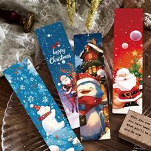 24pcs Christmas Bookmarks, Christmas Theme Holiday Party Photo Decoration Paper Bookmarks DIY Reading Cardstock - A - View 8