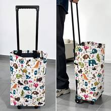 Multifunctional Shopping Cart, Easy To Fold, Equipped With Wheels For Convenient Movement, Made Of Durable Oxford Fabric, Perfect For Shopping And Travel - Multicolor - View 6