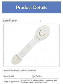 10pcs White Safety Cabinet Lock Safety Protection Drawer Door Cabinet Lock Plastic Door Lock - A - View 10