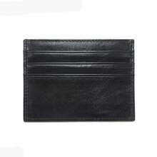 Niche Textured Genuine Leather Card Holder, Slim Multi-Slot Solid Color Card Case, Unisex Portable Card Storage Sleeve - Multicolor - View 11
