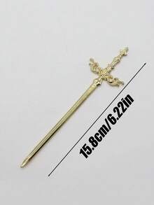 1/3pcs Gothic Style Sword Hair Stick, Viking Wave Rune Sword Hair Stick, Norwegian Style Party Hair Accessory - Multicolor - View 8