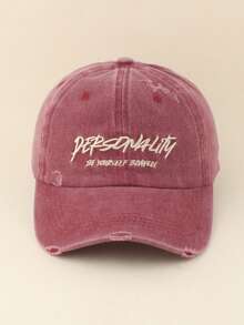 1pc Letter Casual Polyester Embroidered UV Protection Windproof Decorative Washed Baseball Cap Spring Summer - Letter Embroidery - View 11