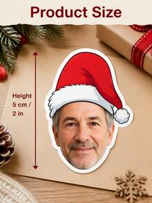 8/20/40/15/30/60pc Custom Christmas Face Stickers, Personalized Photo Santa Elf Reindeer Tree Hat Styles Labels , Holiday Gift Wrap Decor For Cups Envelopes Notebooks Cards, Holiday Party Favors,Christmas Gift - Multicolor - View 7