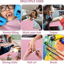 Disposable Pink Nail Table Mat 3-Layer Waterproof Cleaning Paper Foldable Multi-Function Beauty Tattoo Dental Cover Cloth Waterproof Tablecloth Cleaning Nail Napkin Nail Supplies - Multicolor - View 3