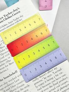 4/12pcs Creative Multi-Functional Ruler Magnetic Bookmark, Small Reward Gift Magnetic Stationery, Ideal For Reading, Drawing Measurement - Multicolor - View 4
