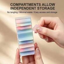 2pcs Gradient Transfer Nail Foil Storage Box, Striped Floral Nail Stickers Nail Decals Nail Box - Multicolor - View 2