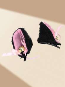 2pcs Black Bell Cat Ear Hair Clips - Black - View 7