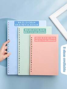 1pc Morano Color Waterproof Removable Cover For Binder, High-Quality Creative Detachable Frosted Cover Binding Planner (Without Rings),Back To School,School Supplies - Multicolor - View 11