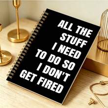 1pc Softcover Funny Office Notebook, Inspirational Quotes Journal, Suitable For Colleagues, Employees, Office, Gift For Boss, To-Do List Notebook, 5.5" X 8.3", School Supplies, Back To School - Style B - View 4