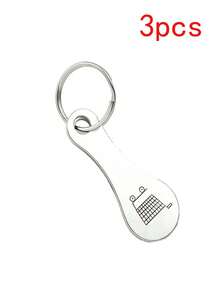Stainless Steel Shopping Cart Keychain With Shopping Cart Icon, Classic Fashion Minimalist Style, Suitable For Men And Women Daily Wear - Upgraded Version - View 11