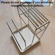 1pc Stainless Steel Knife Holder, Multifunctional Kitchen Storage Rack, Knife And Cutting Board Combination Organizer, Convenient Countertop Accessory, Great Gift For Christmas And Housewarming - Multicolor - View 10