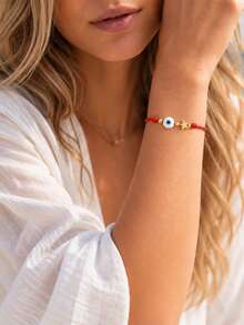 1PC Fashionable Minimalist Evil Eye Bracelet, Adjustable Bracelet, Lucky Bracelet, Birthday Gift, Daily Wear - Multicolor - View 4