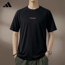 Adidas 純棉休閒短袖 T-Shirt 夏季新款透氣上衣 - 黑色 - 查看 3