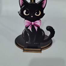 Black Cat Design Kitchen Towel Rack, Wooden Kitchen Towel Rack, Single Layer Fabric Towel Rack, Vertical Kitchen Towel Rack, Countertop Towel Storage Rack, Desktop Towel Rack, Towel And Plastic Wrap Roll Storage Rack - Multicolor - View 6