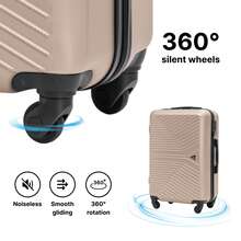 W WINGS Travel Suitcase Set 3 Pcs | Cabin, Medium And Large Hard Shell Luggage With TSA Lock, Telescopic Handle And Wheels - Champagne - View 6