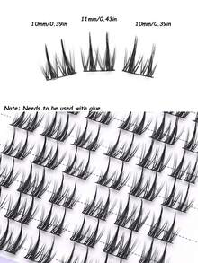 60 Clusters Natural Cartoon Style False Eyelashes, Soft And Curly, C-Curl Segmented False Eyelashes, Self-Application Eyelashes, Easy To Wear, Suitable For Beginners, Reusable - C - View 4