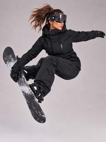 CZRLHYT Women's Hooded Softshell Jacket With Zipper Pockets, Suitable For Hiking, Camping, Climbing, Casual Outdoor Sports - Black - View 7