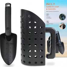 Sand Shovel And Spade Designed Specifically For Metal Detecting; Metal Detector Accessories; Sand Sifter And Shovel Suitable For Beach, Treasure Hunting And Digging; Metal Detector Shovel, Black, Metal Detector ABS Sand Shovel Set: Steel Beach Digging Filter For Detecting Underground Metal Treasures - Multicolor - View 11
