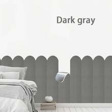 5pcs 5.9x23.62inch Wall Protection Film Geometric Arch Wall Panels, Self-Adhesive Semi-Circular Border Design, Multi-Color, Wipeable, For Bedroom, Living Room, Study, Easy Peel & Stick Removable - A - View 12