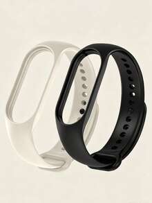 5pcs/2pcs Tali Jam Tangan Silikon Lembut Warna Polos Netral, Kompatibel dengan Mi Band 7/6/5/4/3 Gelang Olahraga, Aksesori Gelang Pengganti, Hadiah - MultiWarna - View 11